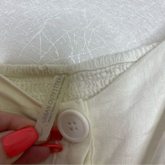 Urban Outfitters Positano Tie Shoulder Button Front Linen Dress L - Picture 5 of 6